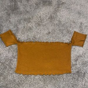 Off the shoulder mustard tube top